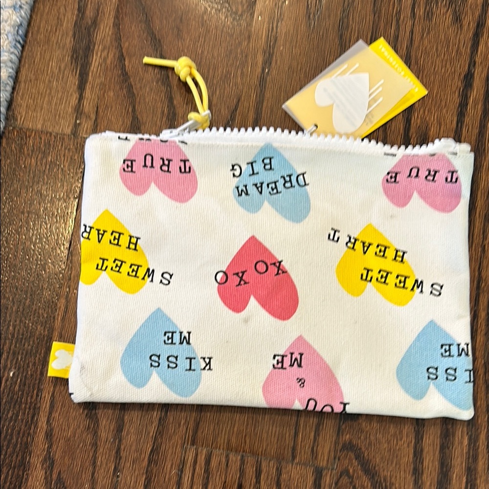 Kerri Rosenthal heart canvas pouch